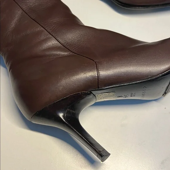 Casadei Brown Leather Knee- High Boots Women's Size:US  5.5 B - Picture 5 of 16